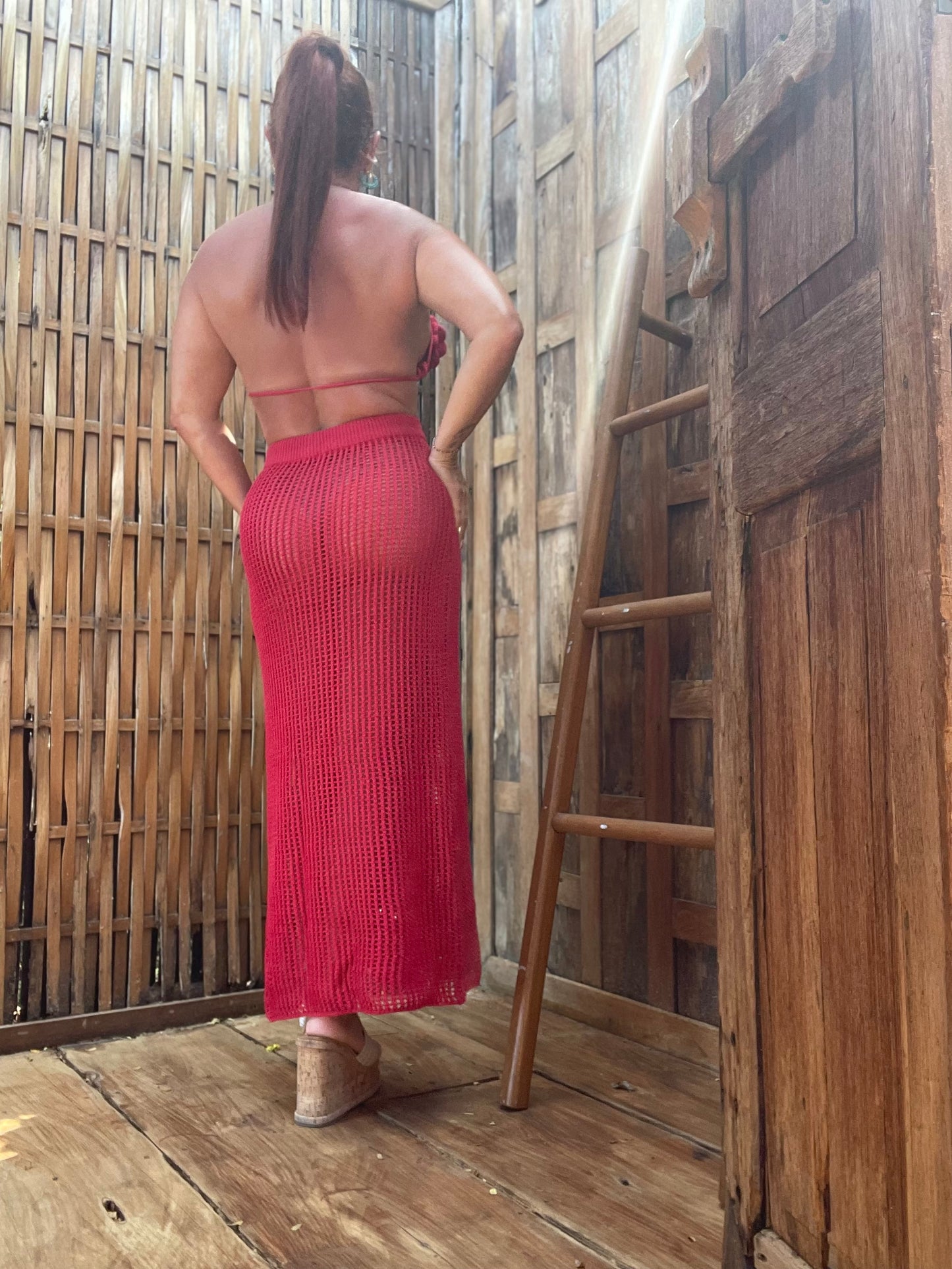 Rose Crochet skirt set