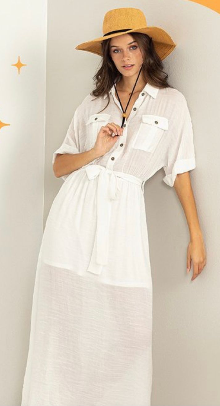 Safari White Dress Medium