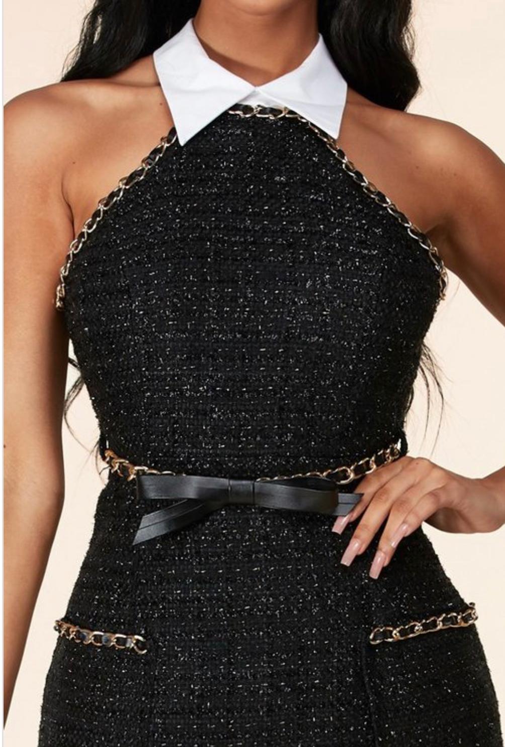 Cocktail Tweed Bow Dress