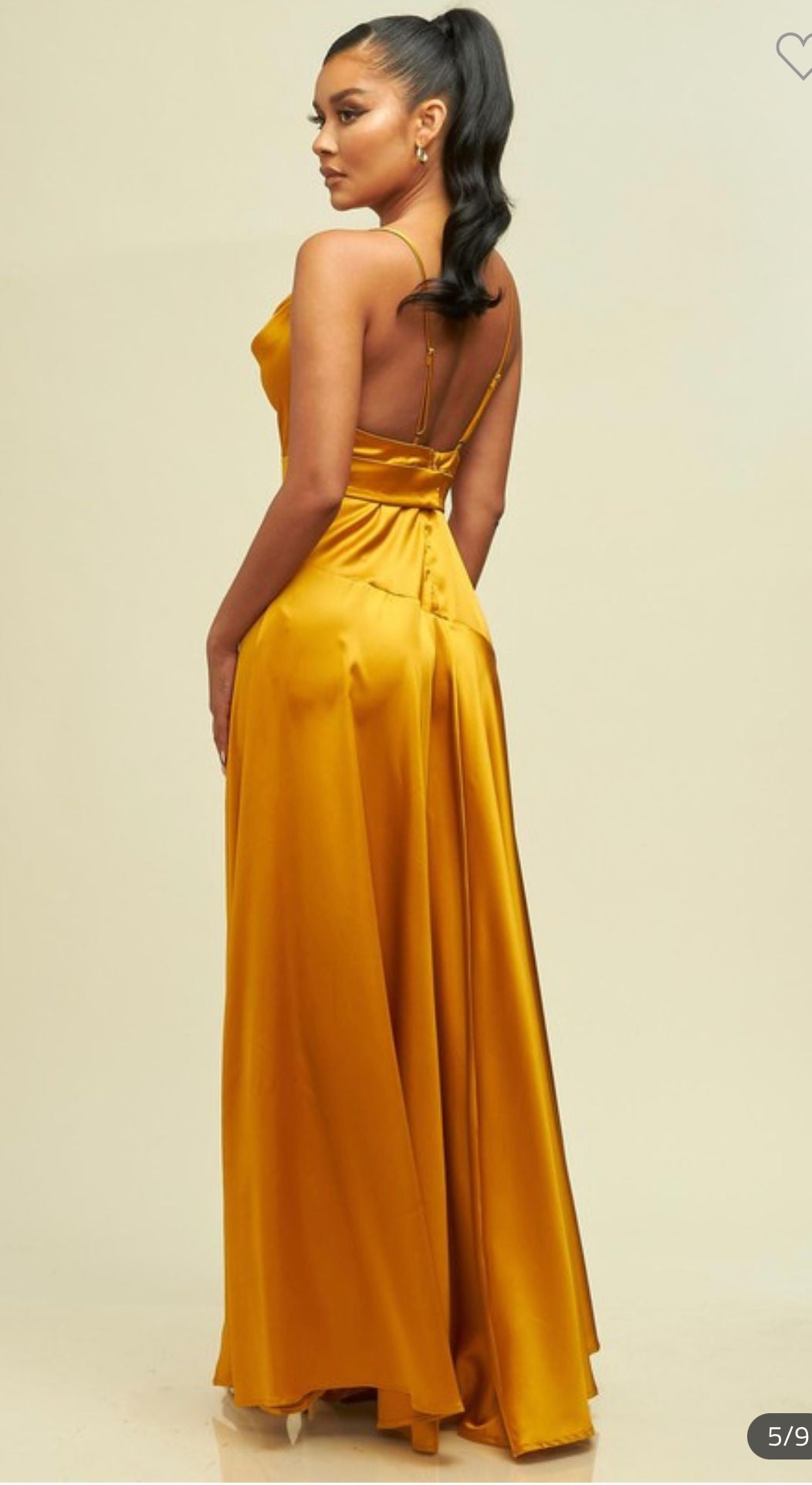 Satin Cowl Belted Dress