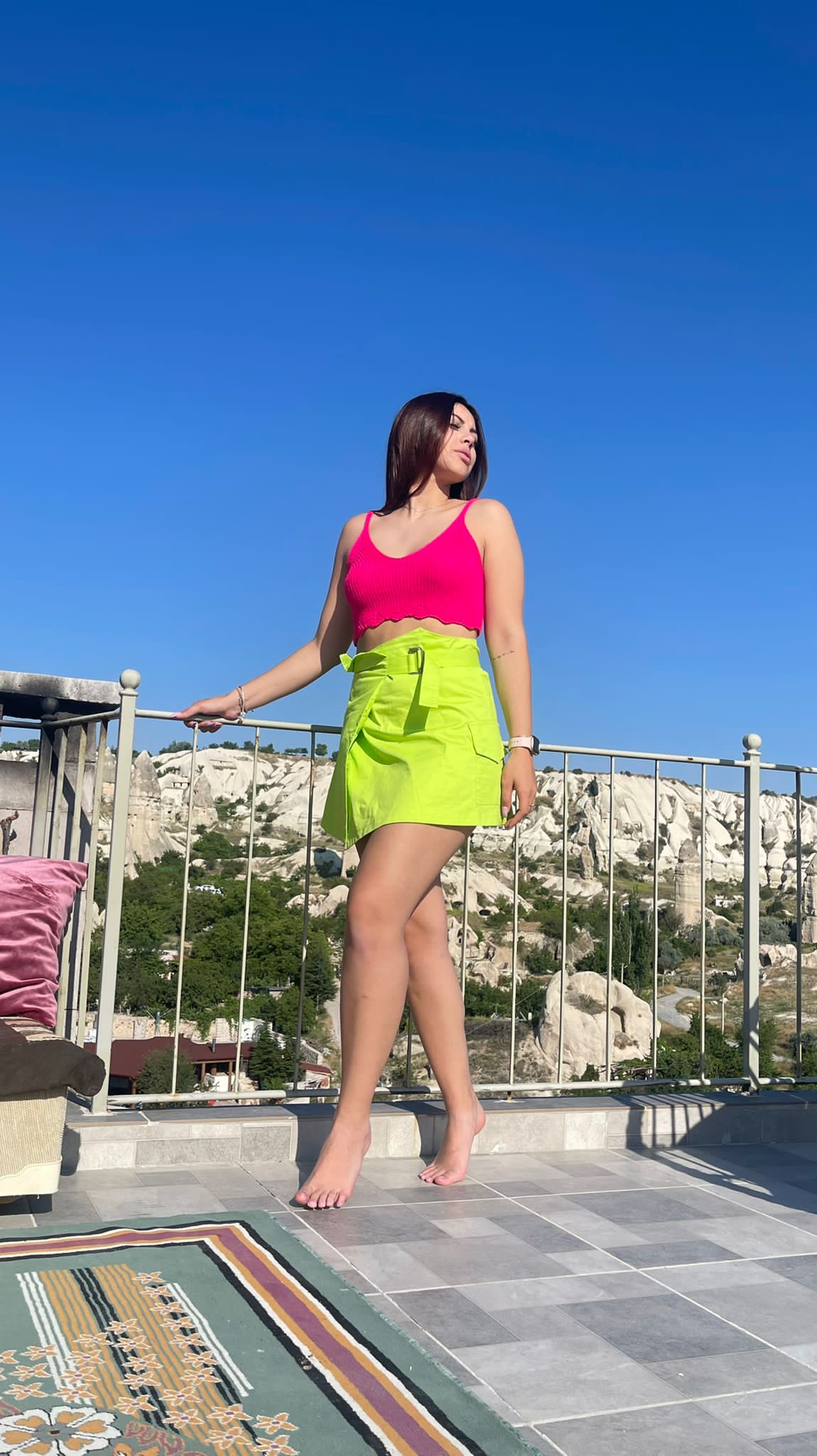 Neon Green Letter Skirt