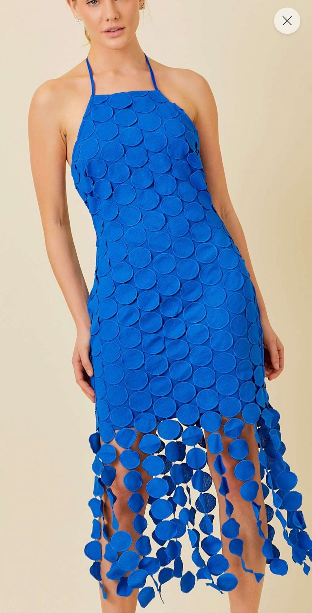 Cleo Fringe Crochet Midi Dress Small