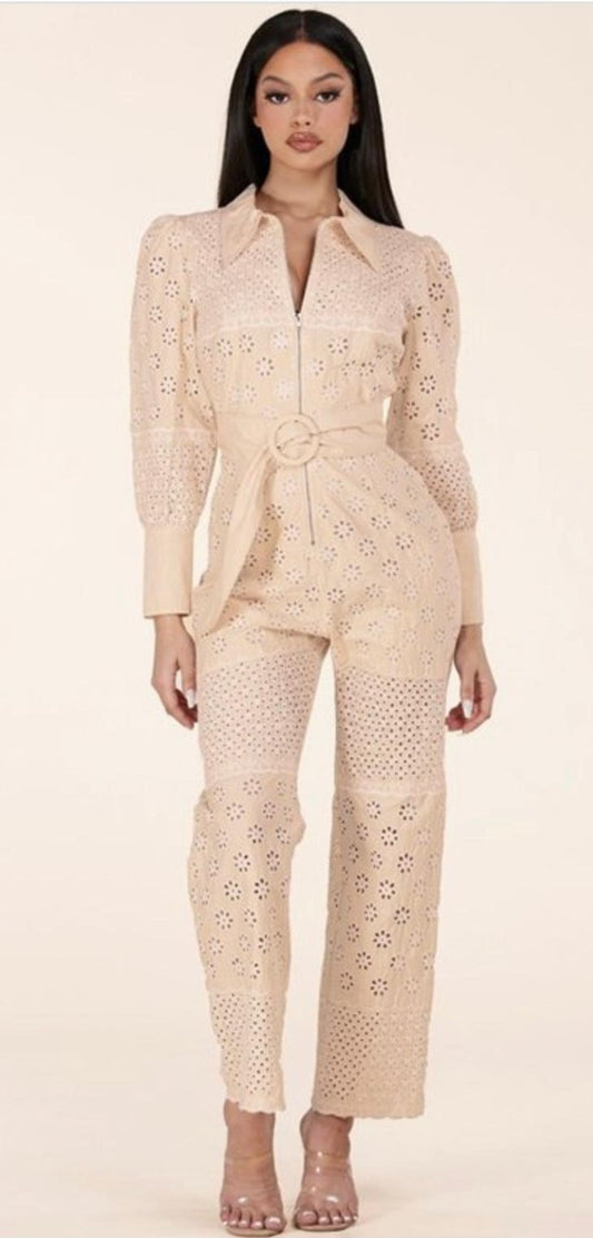 Retro Groove Lace Jumpsuit