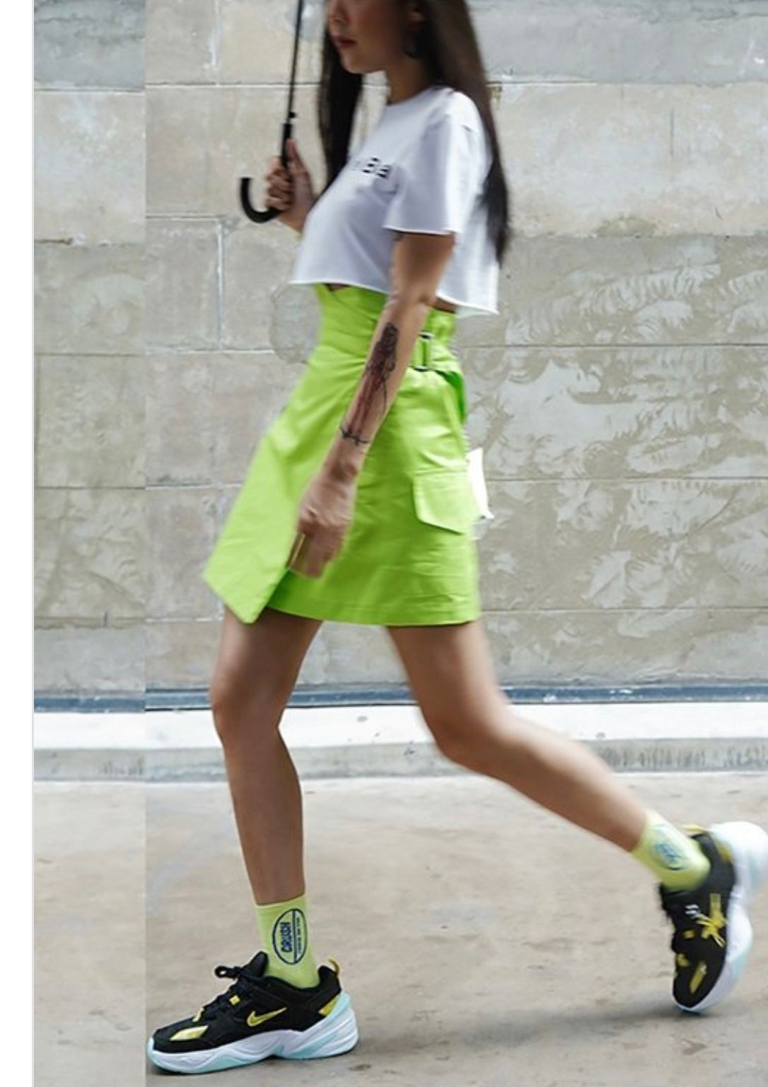 Neon Green Letter Skirt